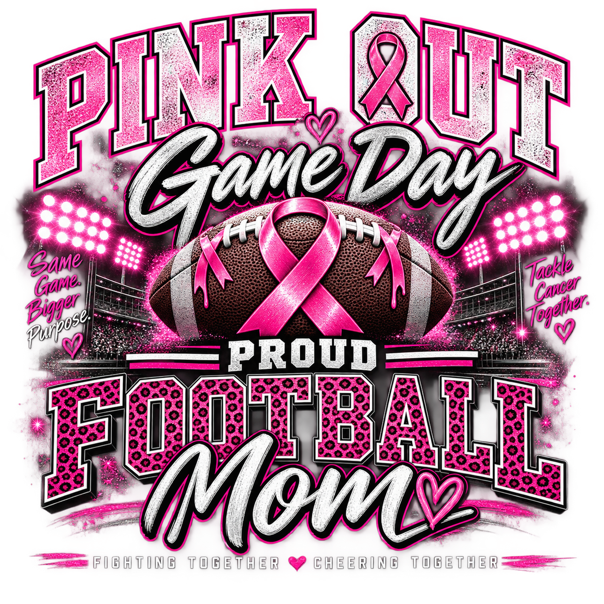 Pink Out Game Day - Football Family Tee
