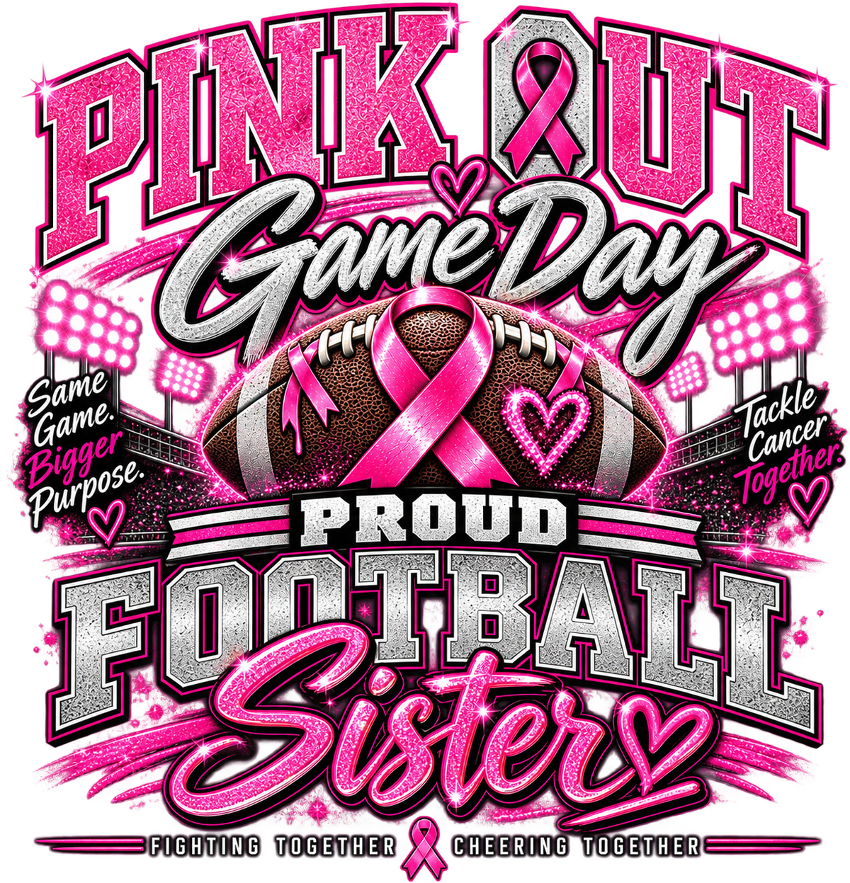 Pink Out Game Day - Football Family Tee